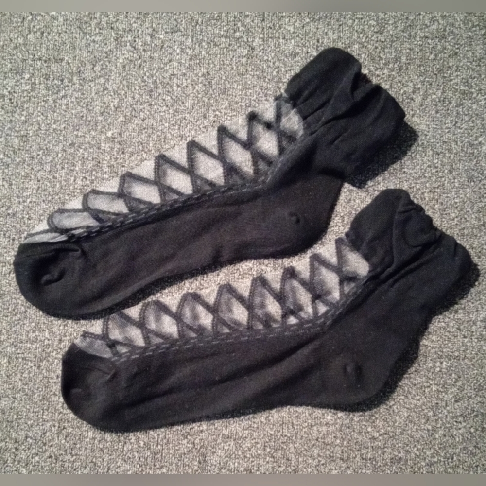 Black Retro Sheer Socks
